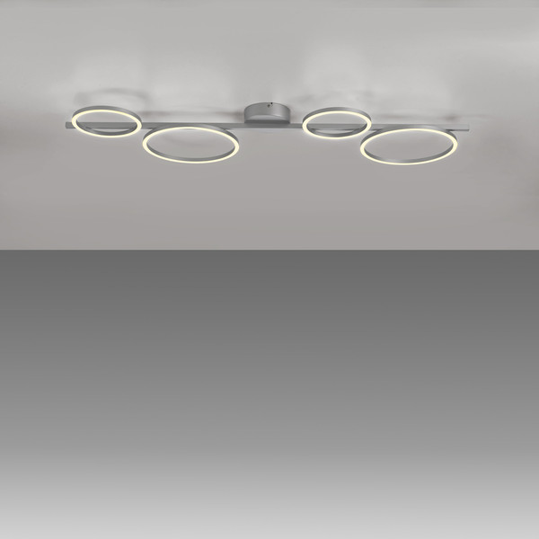 JUST LIGHT MINI RITUS LED Deckenleuchte Warmweiss Dimmbar 36W silber 14211-21
