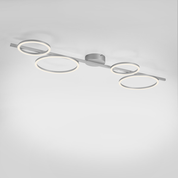 JUST LIGHT MINI RITUS LED Deckenleuchte Warmweiss Dimmbar 36W silber 14211-21