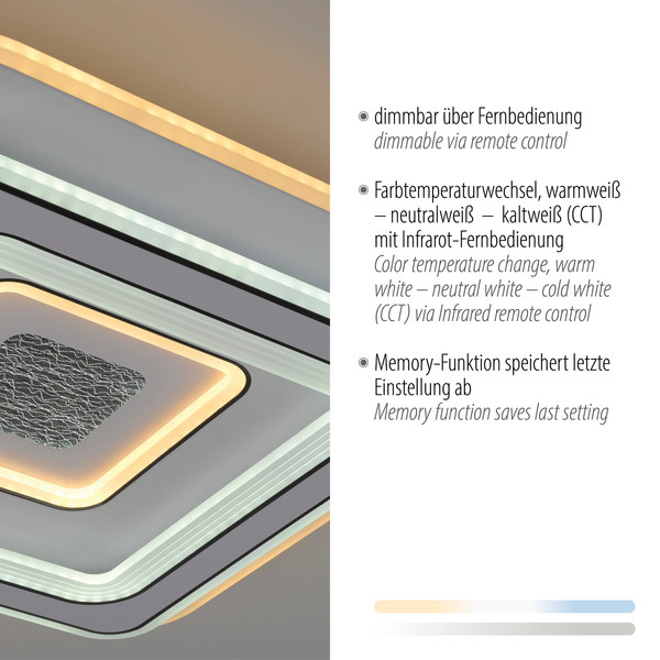 JUST LIGHT TOLAGO LED Deckenleuchte CCT Dimmbar 46W weiss 14283-16