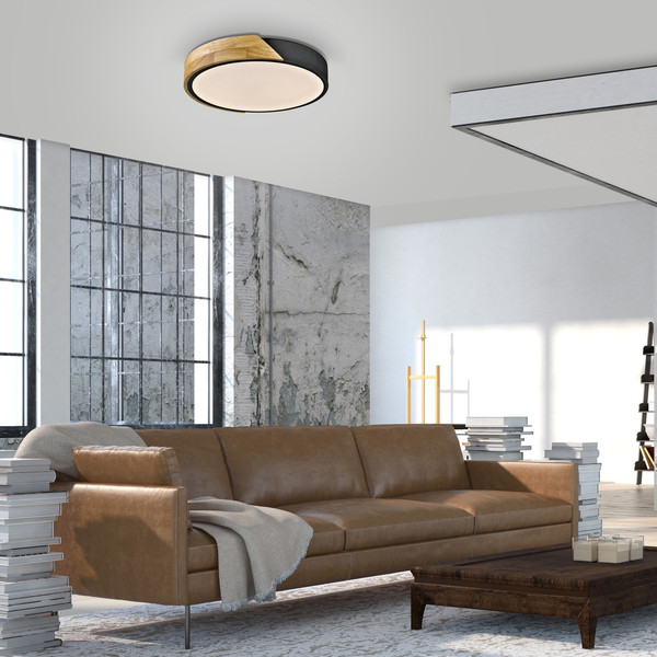 JUST LIGHT BILA LED Deckenleuchte Warmweiss 24W schwarz 14288-18