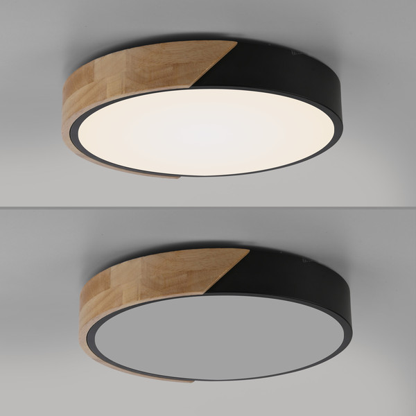 JUST LIGHT BILA LED Deckenleuchte Warmweiss 24W schwarz 14288-18
