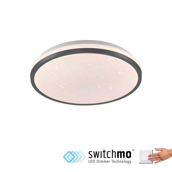 JUST LIGHT KYLE LED Deckenleuchte Warmweiss Dimmbar 10W schwarz 14293-18