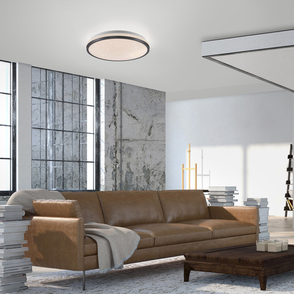 JUST LIGHT KYLE LED Deckenleuchte Warmweiss Dimmbar 10W schwarz 14293-18