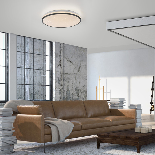 JUST LIGHT KYLE LED Deckenleuchte Warmweiss Dimmbar 19,5W schwarz 14294-18