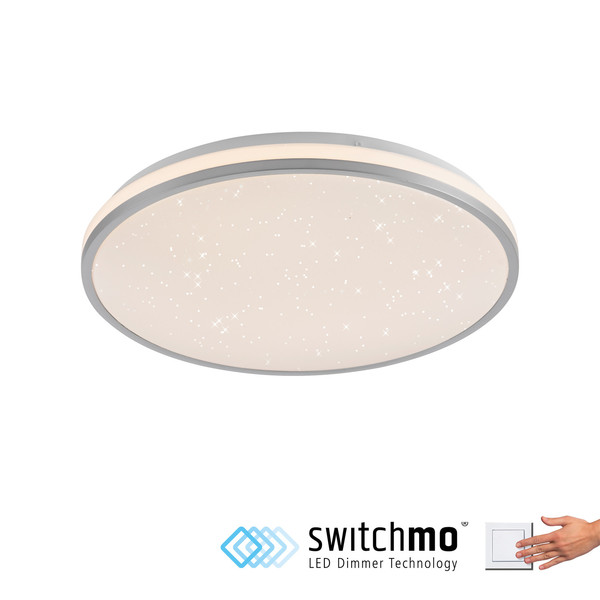 JUST LIGHT KYLE LED Deckenleuchte Warmweiss Dimmbar 19,5W silber 14294-21