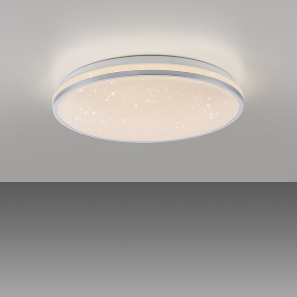 JUST LIGHT KYLE LED Deckenleuchte Warmweiss Dimmbar 19,5W silber 14294-21