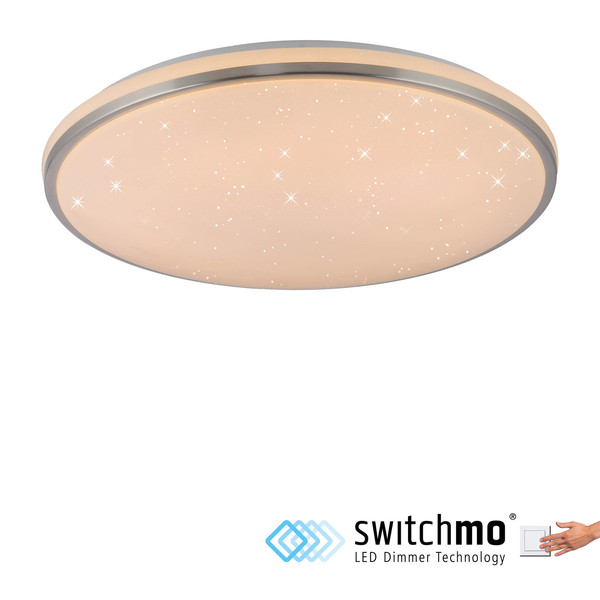 JUST LIGHT KYLE LED Deckenleuchte Warmweiss Dimmbar 34W stahl 14295-55