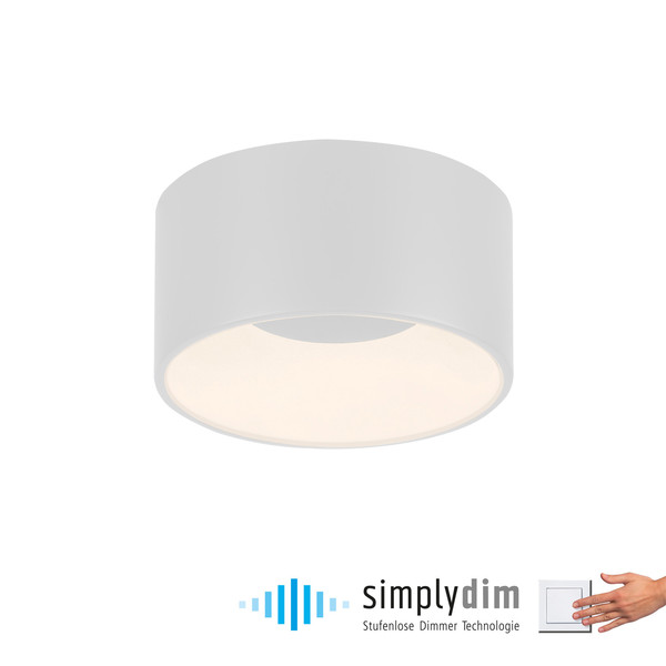 JUST LIGHT TANIKA LED Deckenleuchte Warmweiss Dimmbar 13W weiss 14325-16