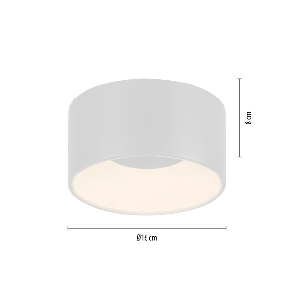 JUST LIGHT TANIKA LED Deckenleuchte Warmweiss Dimmbar 13W weiss 14325-16