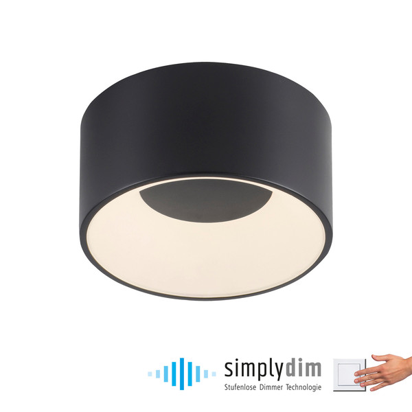 JUST LIGHT TANIKA LED Deckenleuchte Warmweiss Dimmbar 13W schwarz 14325-18