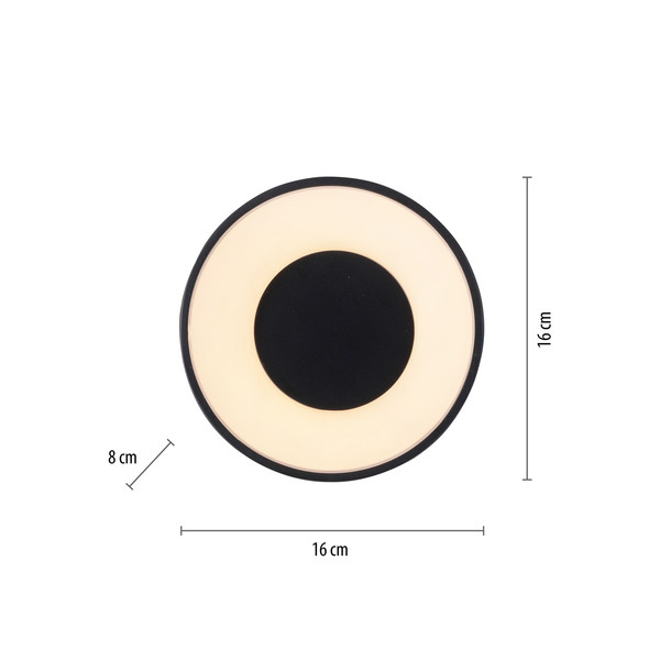 JUST LIGHT TANIKA LED Deckenleuchte Warmweiss Dimmbar 13W schwarz 14325-18