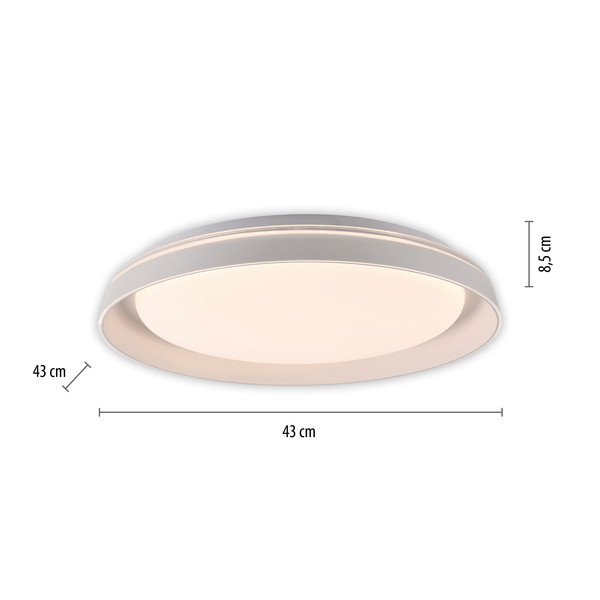 JUST LIGHT SATI LED Deckenleuchte Warmweiss Dimmbar 19,5W weiss 14368-16
