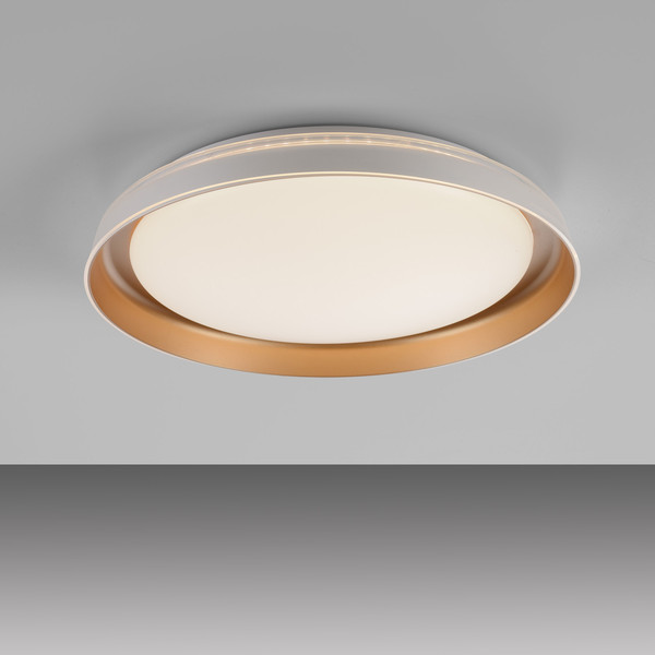 JUST LIGHT SATI LED Deckenleuchte Warmweiss Dimmbar 19,5W messingmatt 14368-60