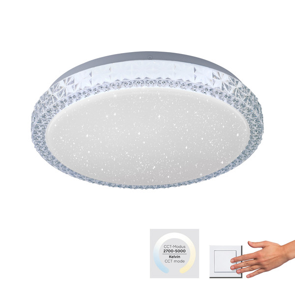 JUST LIGHT FRIDA LED Deckenleuchte CCT 9,3W transparent 14370-00