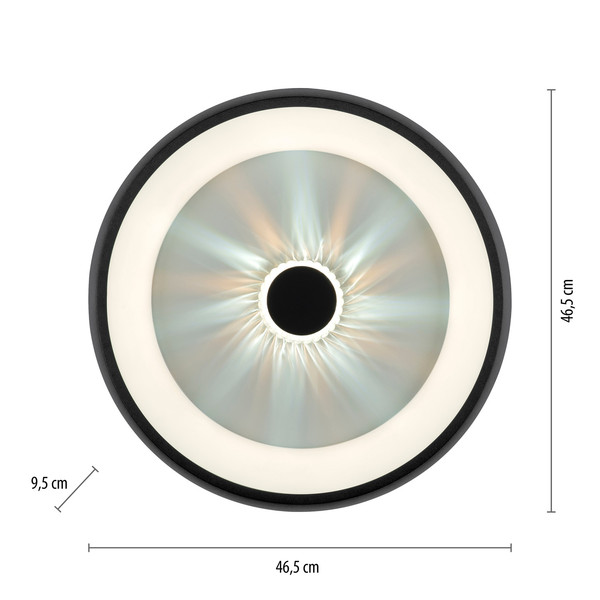 JUST LIGHT VERTIGO LED Deckenleuchte CCT Dimmbar 29W schwarz 14384-18