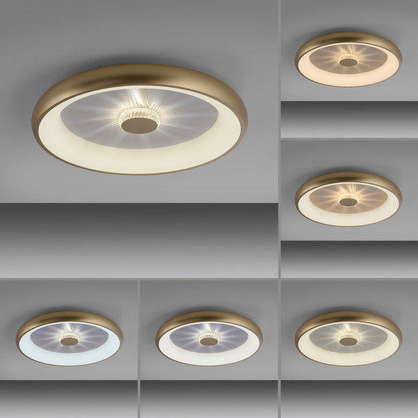 JUST LIGHT VERTIGO LED Deckenleuchte CCT Dimmbar 37W messingmatt 14386-60