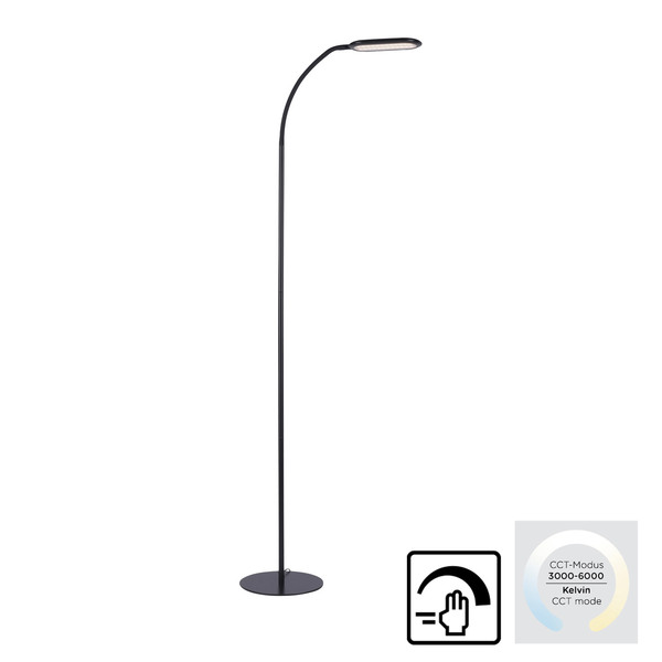 JUST LIGHT KELLY LED Stehleuchte CCT Dimmbar 7W schwarz 14406-18