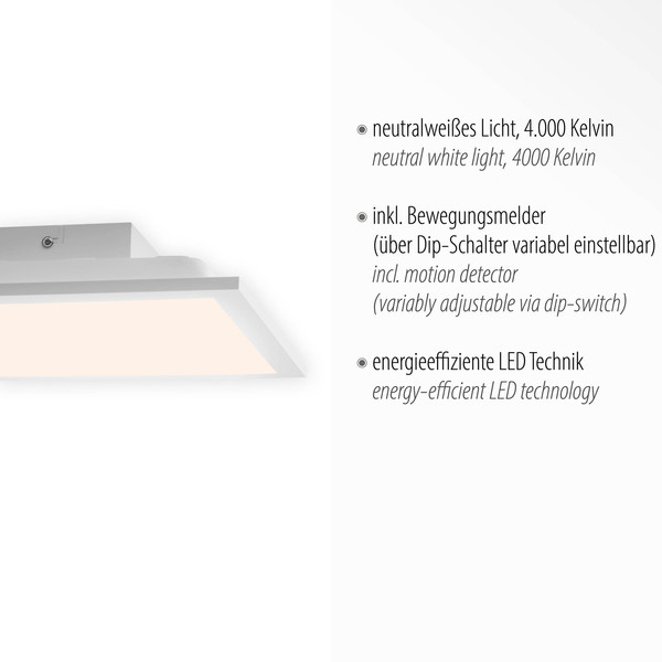 JUST LIGHT FLEET LED Deckenleuchte Neutralweiss 18,1W weiss 14470-16