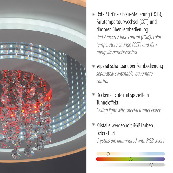 JUST LIGHT TOLAGO LED Deckenleuchte CCT Dimmbar 22W 2-fach weiss 14518-16