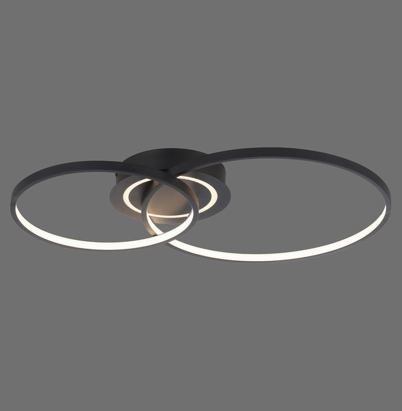 JUST LIGHT ASMINA LED Deckenleuchte Warmweiss 27,6W 2-fach schwarz 14540-18