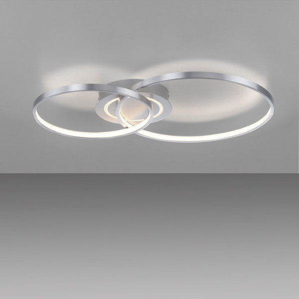 JUST LIGHT ASMINA LED Deckenleuchte Warmweiss 27,6W 2-fach aluminium 14540-95