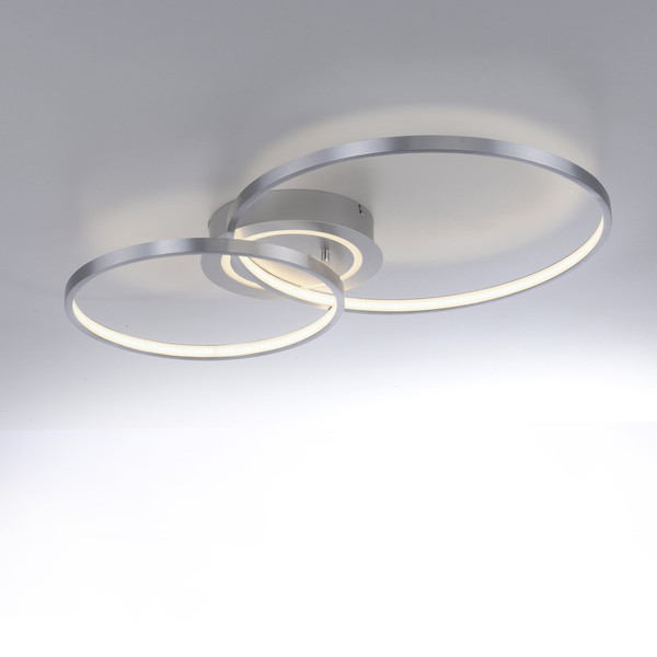JUST LIGHT ASMINA LED Deckenleuchte Warmweiss 27,6W 2-fach aluminium 14540-95