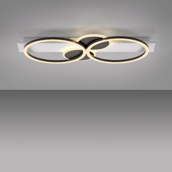 JUST LIGHT TROOPER LED Deckenleuchte Warmweiss 39W 2-fach weiss 14552-16