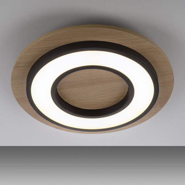 JUST LIGHT TOLA LED Deckenleuchte Warmweiss 16W schwarz 14560-18