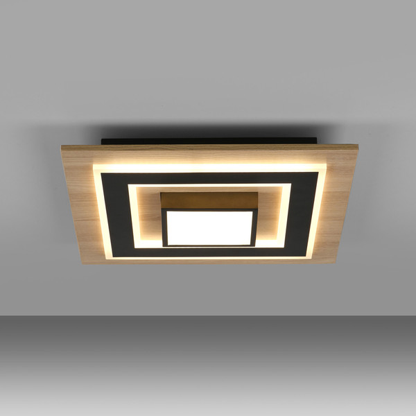 JUST LIGHT TOLA LED Deckenleuchte Warmweiss 26W 2-fach schwarz 14563-18