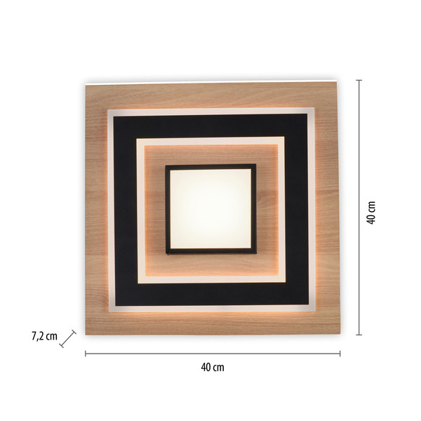 JUST LIGHT TOLA LED Deckenleuchte Warmweiss 26W 2-fach schwarz 14563-18