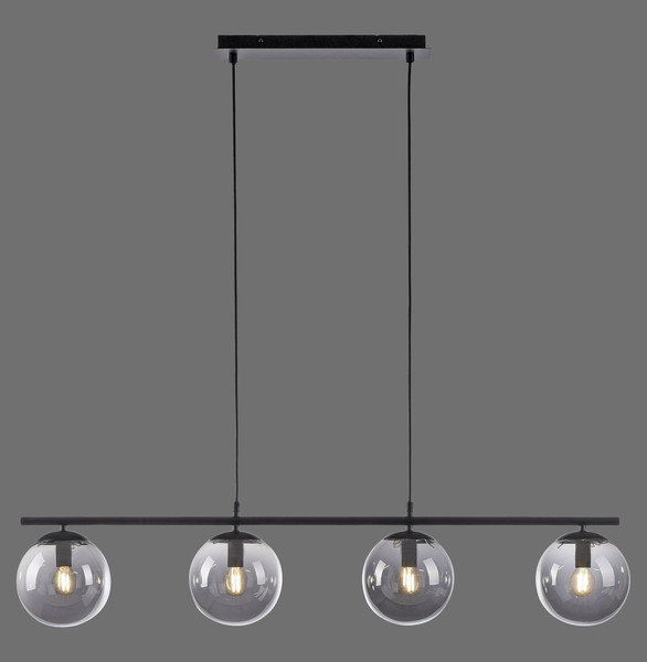 JUST LIGHT BIG WIDOW Pendelleuchte E14 max. 25W 4-fach schwarz 14604-18