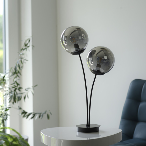 JUST LIGHT BIG WIDOW Tischleuchte E14 max. 25W 2-fach schwarz 14605-18