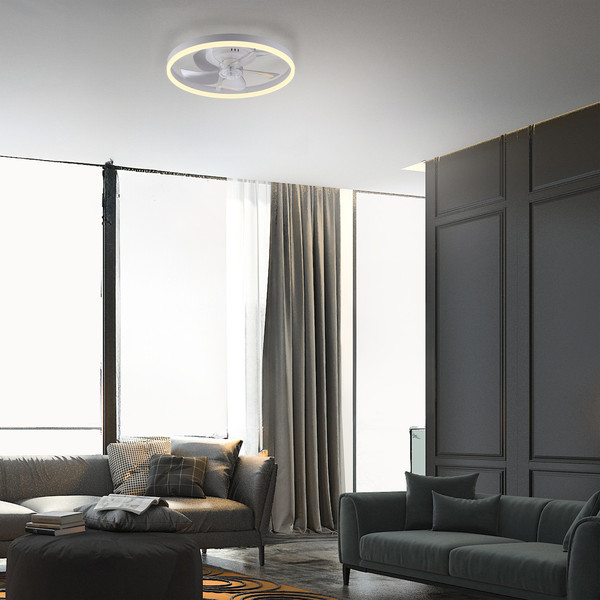 JUST LIGHT RITA LED Deckenleuchte mit Ventilator CCT Dimmbar 22W weiss 14624-16