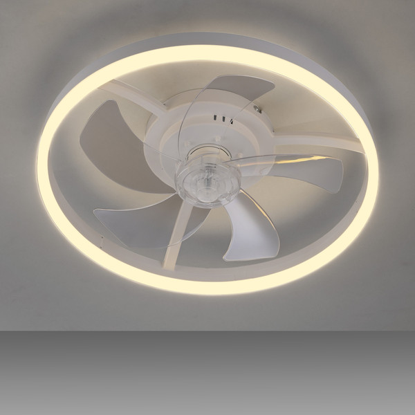 JUST LIGHT RITA LED Deckenleuchte mit Ventilator CCT Dimmbar 22W weiss 14624-16