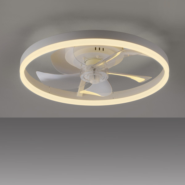 JUST LIGHT RITA LED Deckenleuchte mit Ventilator CCT Dimmbar 22W weiss 14624-16