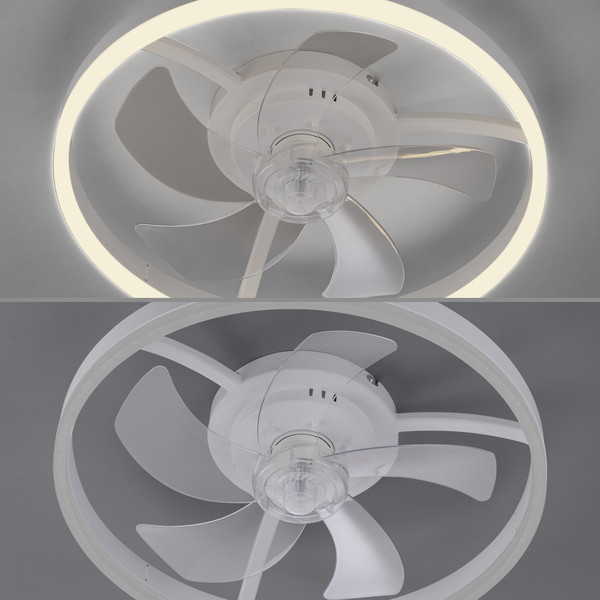 JUST LIGHT RITA LED Deckenleuchte mit Ventilator CCT Dimmbar 22W weiss 14624-16