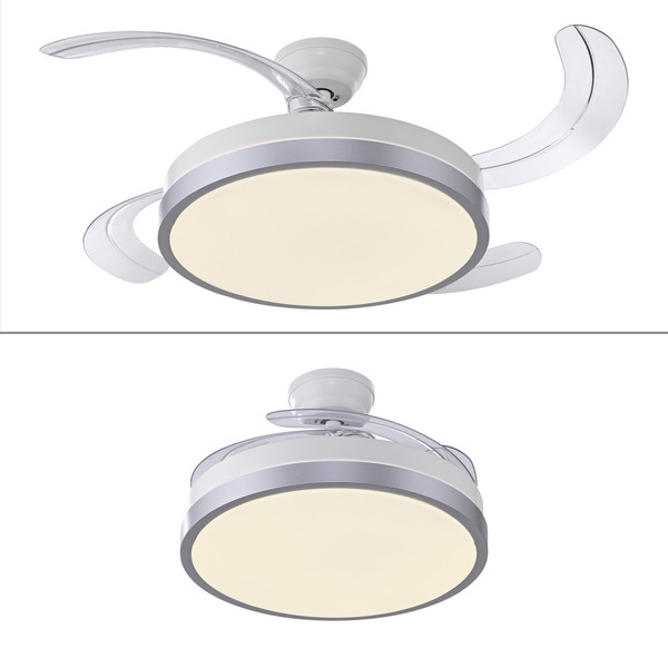 JUST LIGHT KOPTA LED Deckenleuchte mit Ventilator CCT Dimmbar 27W silber 14625-21
