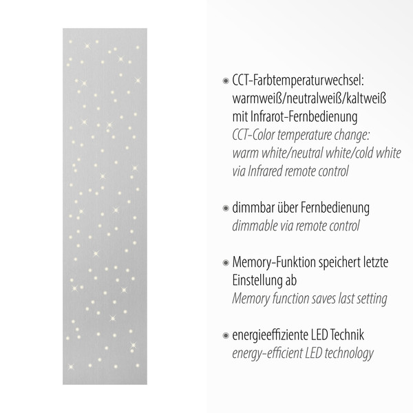 JUST LIGHT SPARKLE LED Deckenleuchte CCT Dimmbar 18W stahl 14672-55