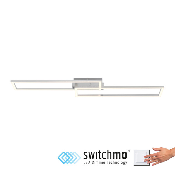 JUST LIGHT IVEN LED Deckenleuchte Warmweiss Dimmbar 36W stahl 14691-55