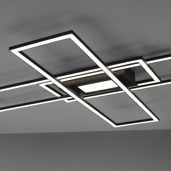 JUST LIGHT ASMIN LED Deckenleuchte CCT Dimmbar 45W schwarz 14693-18