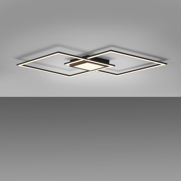 JUST LIGHT ASMIN LED Deckenleuchte Warmweiss 45W schwarz 14695-18