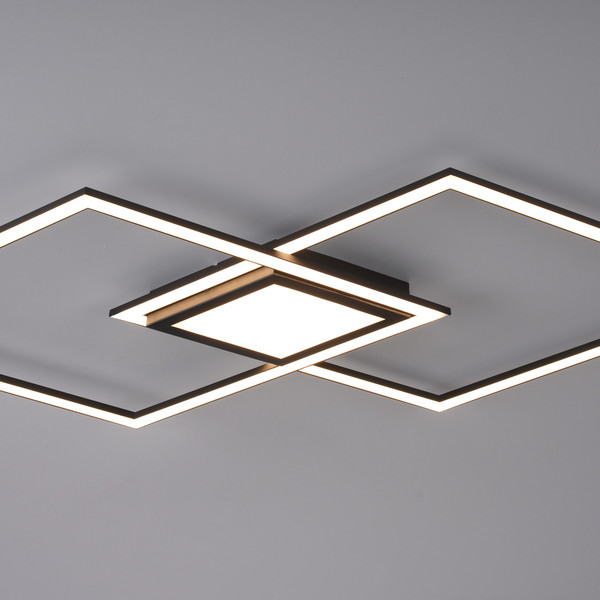 JUST LIGHT ASMIN LED Deckenleuchte Warmweiss 45W schwarz 14695-18