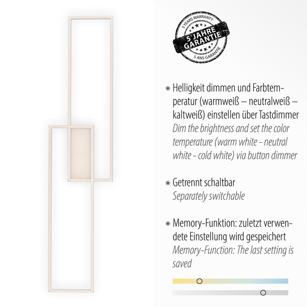 JUST LIGHT ASMIN LED Deckenleuchte CCT Dimmbar 24W 3-fach stahl 14711-55