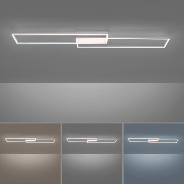 JUST LIGHT ASMIN LED Deckenleuchte CCT Dimmbar 24W 3-fach stahl 14711-55