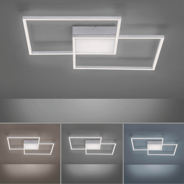JUST LIGHT ASMIN LED Deckenleuchte CCT Dimmbar 26,5W 3-fach stahl 14712-55