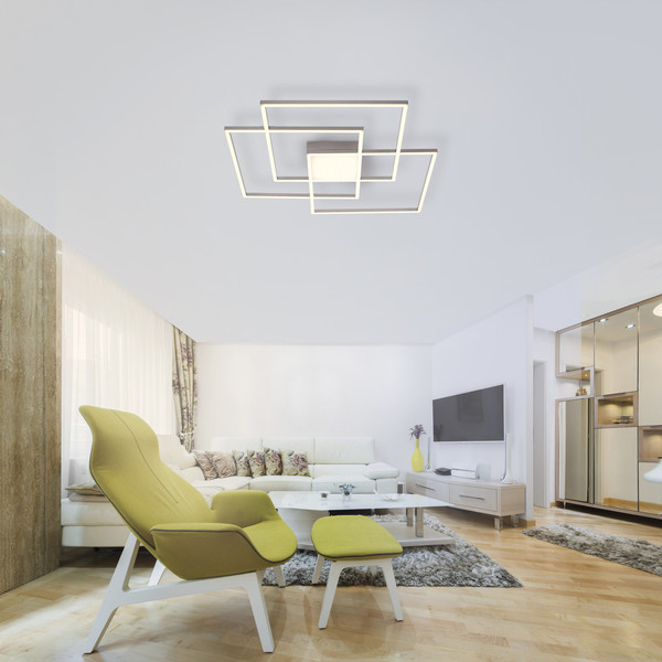 JUST LIGHT ASMIN LED Deckenleuchte CCT Dimmbar 21W 4-fach stahl 14713-55
