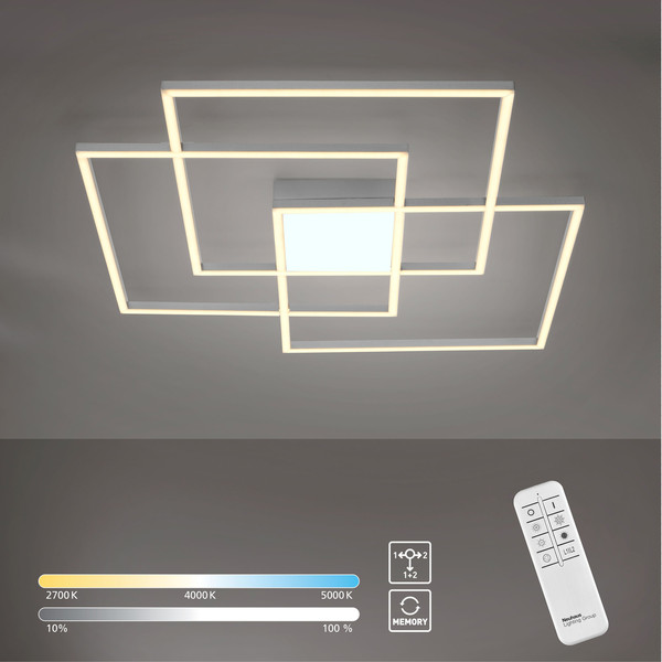 JUST LIGHT ASMIN LED Deckenleuchte CCT Dimmbar 21W 4-fach stahl 14713-55