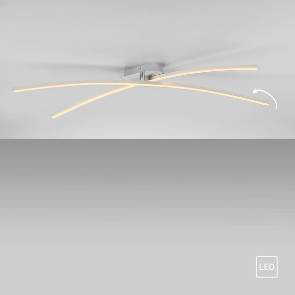 JUST LIGHT SIMON LED Deckenleuchte Warmweiss 12W stahl 14726-55