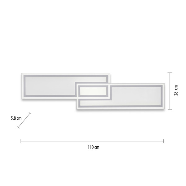 JUST LIGHT EDGING LED Deckenleuchte Steuerbare Lichtfarbe 31,5W Weiß 14875-16