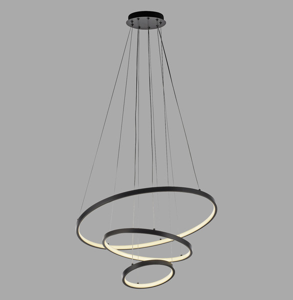 JUST LIGHT CERCHI LED Pendelleuchte Warmweiss 45W schwarz 15070-18